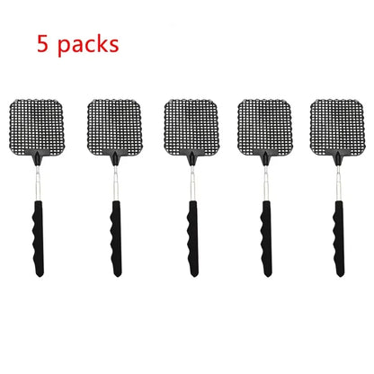 1 Pack Of Black Creative Fly Swatter Mosquito Swatter Stainless Steel Expansion Design Fly Repellent Supplies