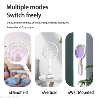 3 IN 1 3000V Electric Mosquito Killer Bug Zapper with LED Lamp USB Rechargeable Anti Mosquito Flies Fly Swatter Trap