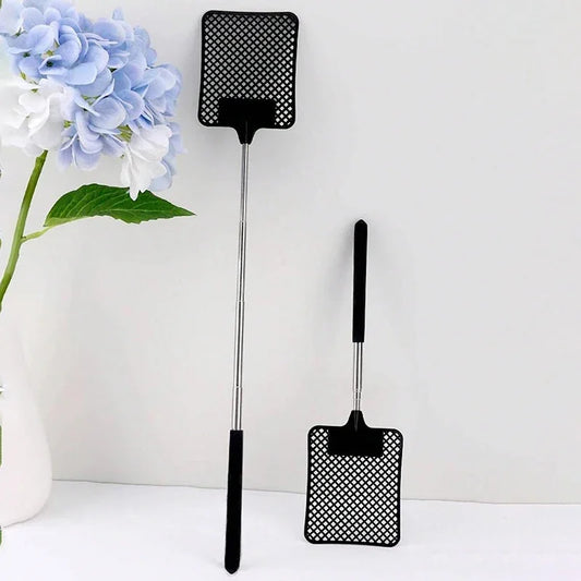 1 Pack Of Black Creative Fly Swatter Mosquito Swatter Stainless Steel Expansion Design Fly Repellent Supplies